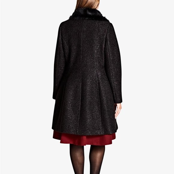 City Chic Winter Rose Faux Faur-Collar Coat - Picture 2 of 13